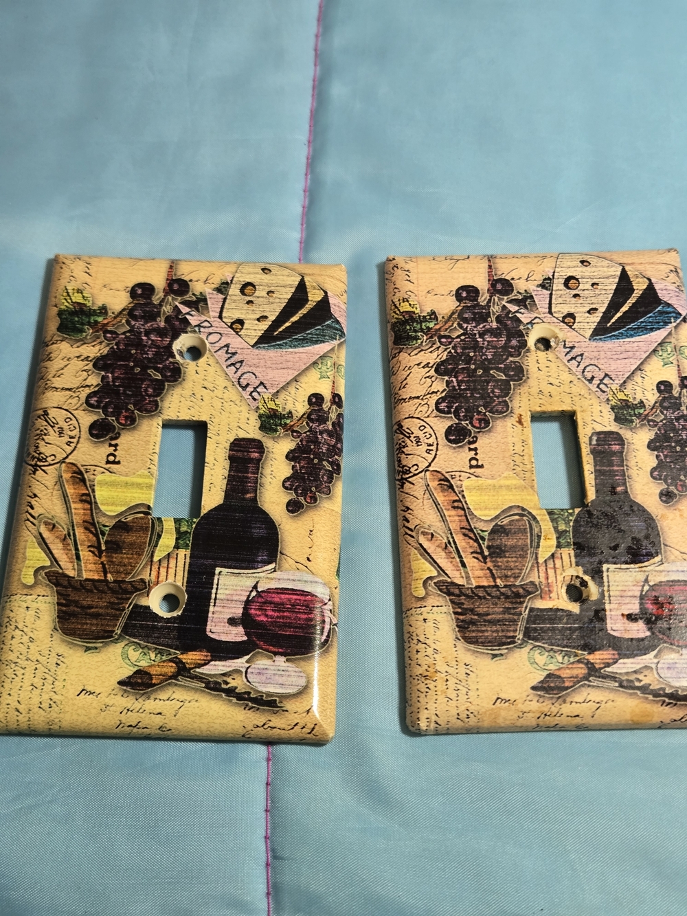 Tuscan Country Wine Bottle Switch Plate Cover  Kitchen Decor Set Of 2